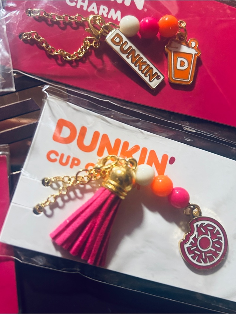 Limited edition Dunkin' Cup Charms & Donut Straw Cover 5 pc Bundle - Picture 9 of 10
